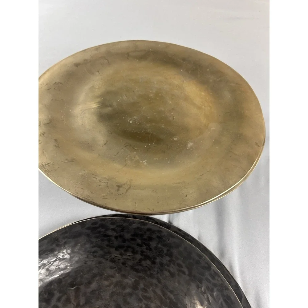 Set‎ of 6 Hammered Brass Charger Plates 12